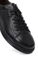 Men's Black Lace-Up Leather Sneaker | Derimod Men's Black Lace-Up Leather Sneaker | Derimod
