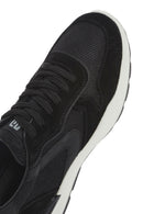 Erkek Siyah Bağcıklı Deri Sneaker | Derimod Erkek Siyah Bağcıklı Deri Sneaker | Derimod