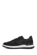 Erkek Siyah Bağcıklı Deri Sneaker | Derimod Erkek Siyah Bağcıklı Deri Sneaker | Derimod