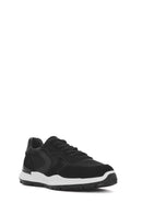 Erkek Siyah Bağcıklı Deri Sneaker | Derimod Erkek Siyah Bağcıklı Deri Sneaker | Derimod