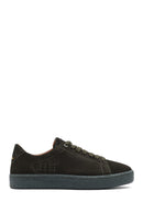 Men's Khaki Lace-Up Suede Leather Sneakers | Derimod Men's Khaki Lace-Up Suede Leather Sneakers | Derimod