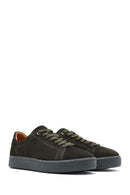 Men's Khaki Lace-Up Suede Leather Sneakers | Derimod Men's Khaki Lace-Up Suede Leather Sneakers | Derimod