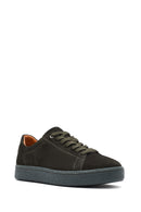 Men's Khaki Lace-Up Suede Leather Sneakers | Derimod Men's Khaki Lace-Up Suede Leather Sneakers | Derimod