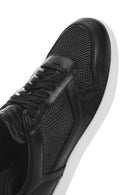 Erkek Siyah Bağcıklı Deri Sneaker | Derimod Erkek Siyah Bağcıklı Deri Sneaker | Derimod