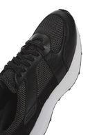 Erkek Siyah Bağcıklı Kalın Tabanlı Deri Sneaker | Derimod Erkek Siyah Bağcıklı Kalın Tabanlı Deri Sneaker | Derimod