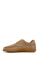 Men's Beige Lace-Up Nubuck Leather Casual Shoes | Derimod Men's Beige Lace-Up Nubuck Leather Casual Shoes | Derimod