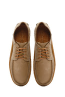 Men's Beige Lace-Up Nubuck Leather Casual Shoes | Derimod Men's Beige Lace-Up Nubuck Leather Casual Shoes | Derimod