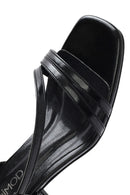 Women's Black Ankle Strap Low Heeled Sandals | Derimod Women's Black Ankle Strap Low Heeled Sandals | Derimod