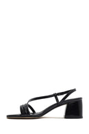 Women's Black Ankle Strap Low Heeled Sandals | Derimod Women's Black Ankle Strap Low Heeled Sandals | Derimod
