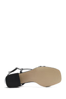Women's Black Ankle Strap Low Heeled Sandals | Derimod Women's Black Ankle Strap Low Heeled Sandals | Derimod