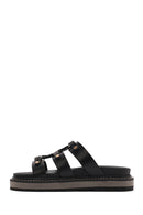 Women's Black Thick Soled Slippers | Derimod Women's Black Thick Soled Slippers | Derimod