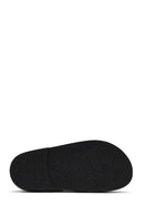 Women's Black Thick Soled Slippers | Derimod Women's Black Thick Soled Slippers | Derimod