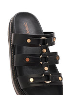 Women's Black Thick Soled Slippers | Derimod Women's Black Thick Soled Slippers | Derimod