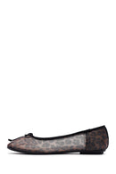 Women's Leopard Bow Patterned Ballerinas | Derimod Women's Leopard Bow Patterned Ballerinas | Derimod