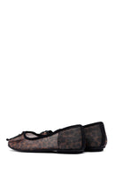 Women's Leopard Bow Patterned Ballerinas | Derimod Women's Leopard Bow Patterned Ballerinas | Derimod
