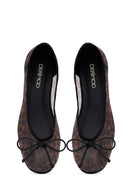 Women's Leopard Bow Patterned Ballerinas | Derimod Women's Leopard Bow Patterned Ballerinas | Derimod