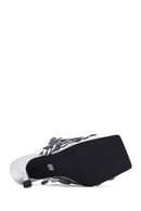 Women's Silver Sequined Thin Heeled Slippers | Derimod Women's Silver Sequined Thin Heeled Slippers | Derimod