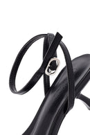 Women's Black Ankle Buckle Low Thin Heel Sandals | Derimod Women's Black Ankle Buckle Low Thin Heel Sandals | Derimod