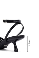 Women's Black Ankle Buckle Low Thin Heel Sandals | Derimod Women's Black Ankle Buckle Low Thin Heel Sandals | Derimod