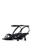 Women's Black Ankle Buckle Low Thin Heel Sandals | Derimod Women's Black Ankle Buckle Low Thin Heel Sandals | Derimod