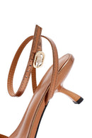 Women's Bronze Low Thin Heel Metallic Sandals | Derimod Women's Bronze Low Thin Heel Metallic Sandals | Derimod