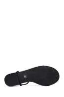 Women's Black Stone Flip Flops Sandals | Derimod Women's Black Stone Flip Flops Sandals | Derimod