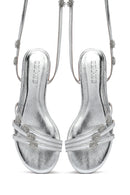 Women's Silver Anklet Buckle Stone Sandals | Derimod Women's Silver Anklet Buckle Stone Sandals | Derimod