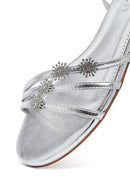 Women's Silver Anklet Buckle Stone Sandals | Derimod Women's Silver Anklet Buckle Stone Sandals | Derimod