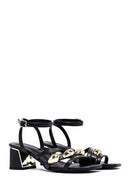 Women's Black Ankle Buckle Low Heel Sandals | Derimod Women's Black Ankle Buckle Low Heel Sandals | Derimod