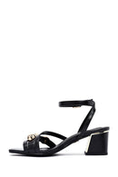 Women's Black Ankle Buckle Low Heel Sandals | Derimod Women's Black Ankle Buckle Low Heel Sandals | Derimod