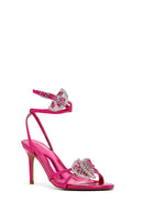 Women's Pink Ankle Buckle Stoned Thin Heel Sandals | Derimod Women's Pink Ankle Buckle Stoned Thin Heel Sandals | Derimod