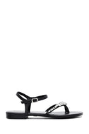 Women's Black Stone Flip Flops Sandals | Derimod Women's Black Stone Flip Flops Sandals | Derimod
