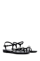 Women's Black Stone Flip Flops Sandals | Derimod Women's Black Stone Flip Flops Sandals | Derimod