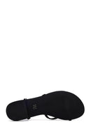 Women's Black Stone Flip Flops Sandals | Derimod Women's Black Stone Flip Flops Sandals | Derimod