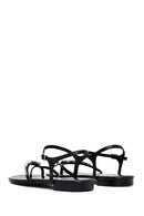 Women's Black Stone Flip Flops Sandals | Derimod Women's Black Stone Flip Flops Sandals | Derimod
