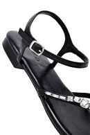 Women's Black Stone Flip Flops Sandals | Derimod Women's Black Stone Flip Flops Sandals | Derimod