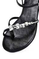 Women's Black Stone Flip Flops Sandals | Derimod Women's Black Stone Flip Flops Sandals | Derimod