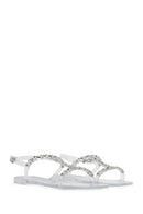 Women's Transparent Jelly Back Buckle Stone Sandals | Derimod Women's Transparent Jelly Back Buckle Stone Sandals | Derimod