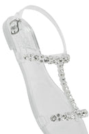 Women's Transparent Jelly Back Buckle Stone Sandals | Derimod Women's Transparent Jelly Back Buckle Stone Sandals | Derimod
