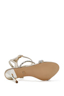 Women's Gold Ankle Buckle High Thin Heel Sandals | Derimod Women's Gold Ankle Buckle High Thin Heel Sandals | Derimod