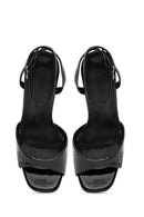 Women's Black Ankle Buckle High Thin Heel Sandals | Derimod Women's Black Ankle Buckle High Thin Heel Sandals | Derimod