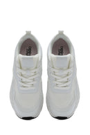 Woman White Lace-up Chunky Sneaker | Derimod Woman White Lace-up Chunky Sneaker | Derimod