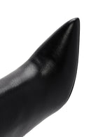 Women's Black High Thin Heel Leather Boot | Derimod Women's Black High Thin Heel Leather Boot | Derimod