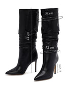 Women's Black High Thin Heel Leather Boot | Derimod Women's Black High Thin Heel Leather Boot | Derimod