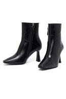 Woman Black Zippered Heels Leather Boat | Derimod Woman Black Zippered Heels Leather Boat | Derimod