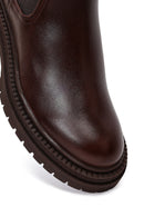 Women's Brown Thick-Soled Leather Chelsea Boot | Derimod Women's Brown Thick-Soled Leather Chelsea Boot | Derimod