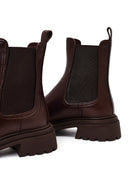 Women's Brown Thick-Soled Leather Chelsea Boot | Derimod Women's Brown Thick-Soled Leather Chelsea Boot | Derimod