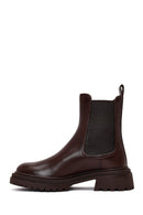 Women's Brown Thick-Soled Leather Chelsea Boot | Derimod Women's Brown Thick-Soled Leather Chelsea Boot | Derimod