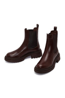 Women's Brown Thick-Soled Leather Chelsea Boot | Derimod Women's Brown Thick-Soled Leather Chelsea Boot | Derimod