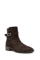 Kadın Kahverengi Fermuarlı Süet Deri Bot | Derimod Kadın Kahverengi Fermuarlı Süet Deri Bot | Derimod